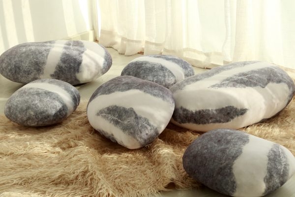 Pebble Stone Floor Pillows Pebble Cushions - Image 3