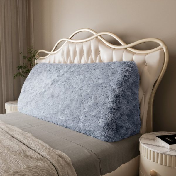 Headboard Wedge Pillow Blue Plush Large Reading Pillow - Image 2