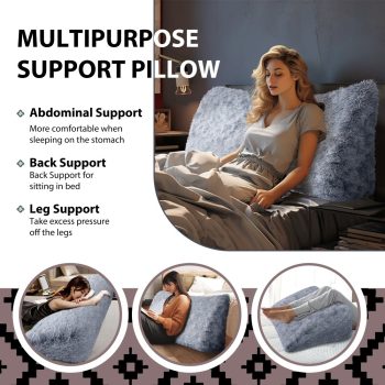 blue plush large reading pillow 3598