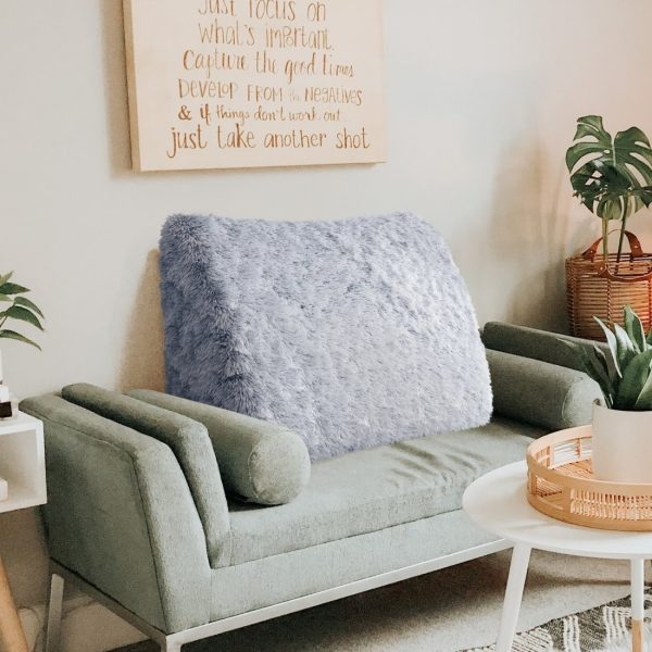 Headboard Wedge Pillow Blue Plush Large Reading Pillow - Image 6