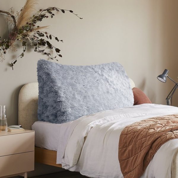 Headboard Wedge Pillow Blue Plush Large Reading Pillow - Image 8