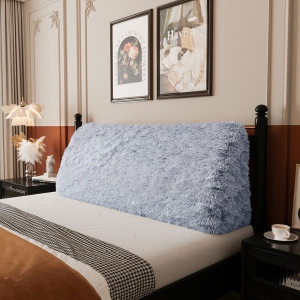 Headboard Wedge Pillow Blue Plush Large Reading Pillow - Image 9