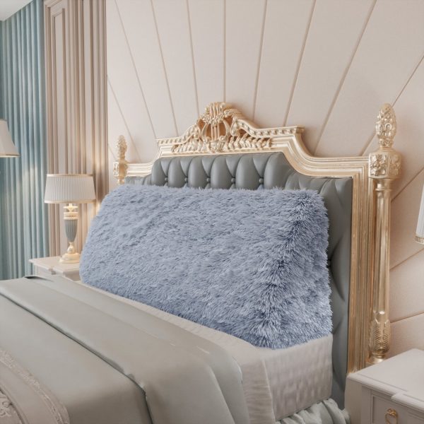 Headboard Wedge Pillow Blue Plush Large Reading Pillow - Image 10