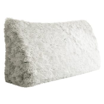 Headboard Pillow White Plush Large Wedge Reading Pillow