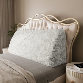 headboard white plush living pillow 3584