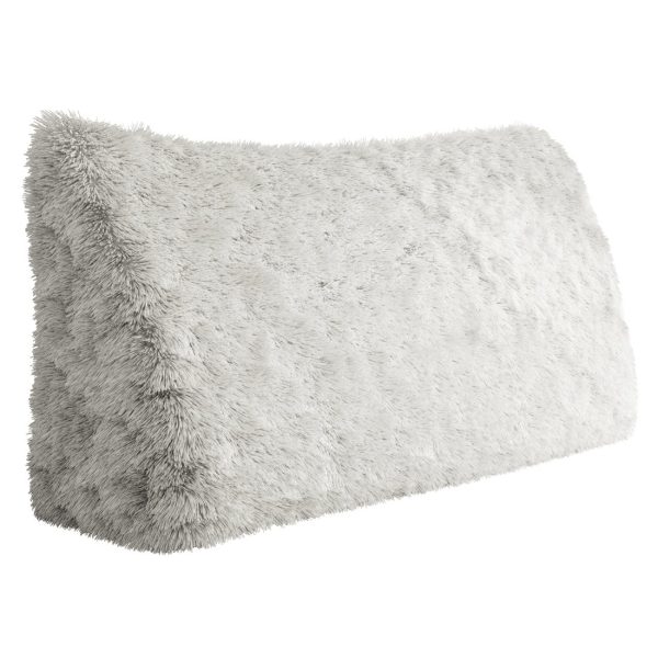 Headboard Pillow White Plush Large Wedge Reading Pillow - Image 10