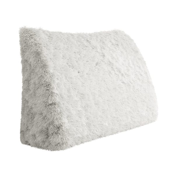 Headboard Pillow White Plush Large Wedge Reading Pillow - Image 11