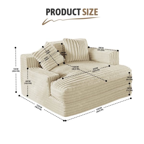 Large Floor Loveseat - Cozy Chair for Home Spaces - immagine 6