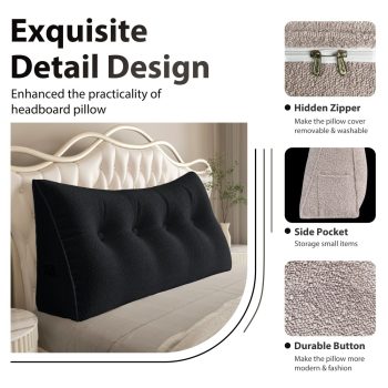 grand coussin de lecture cunéiforme noir 4017