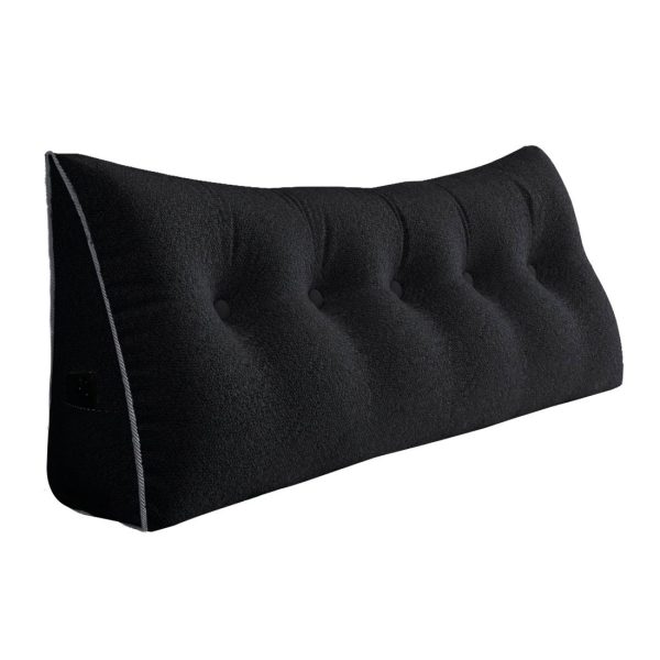 Large Wedge Reading Pillow for Bed Daybed Bolster Backrest Black – Image 14