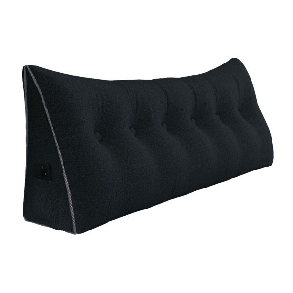 Large Wedge Reading Pillow for Bed Daybed Bolster Backrest Black – Image 15