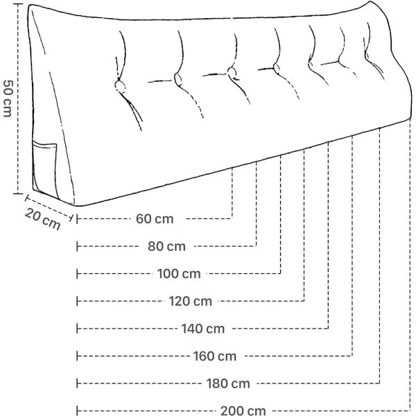 Large Wedge Reading Pillow for Bed Daybed Bolster Backrest White - Image 11