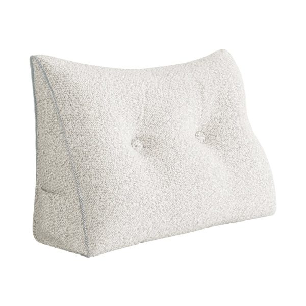 Large Wedge Reading Pillow for Bed Daybed Bolster Backrest White - Image 12