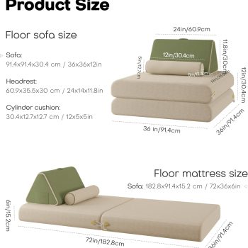 multi piece folding sofa 3610